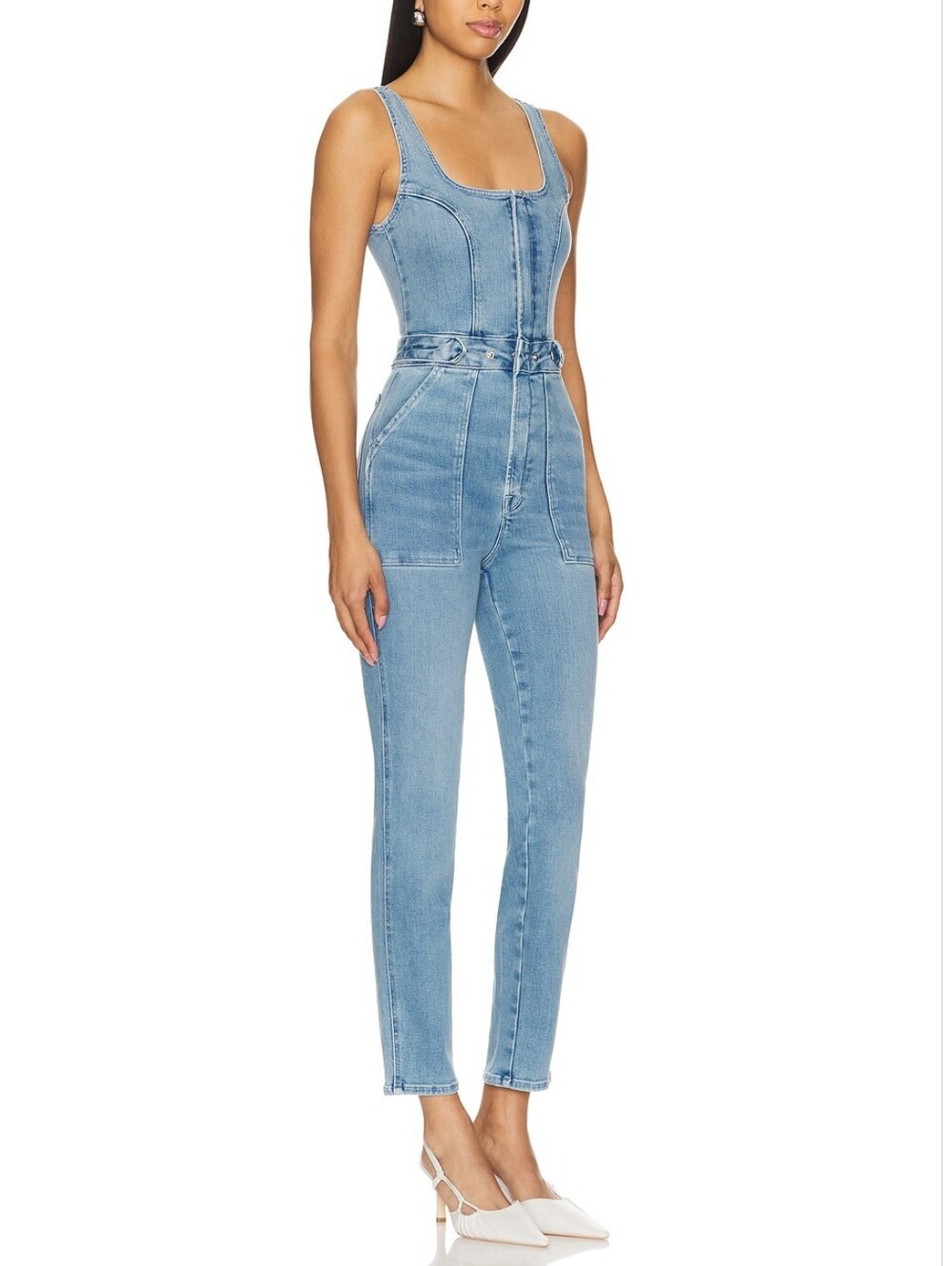 Riley & James Blue Denim Skinny-Leg Jumpsuit